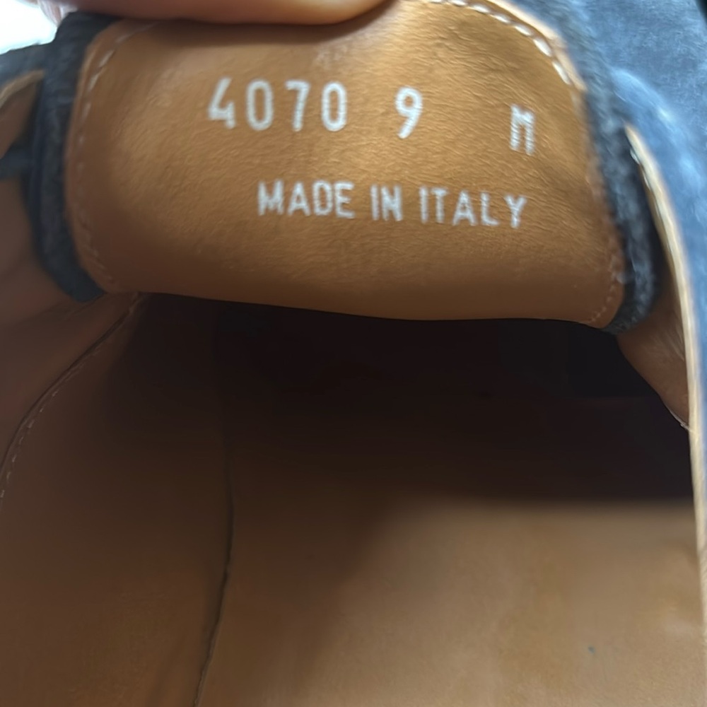 Barneys New York Mens Suede Dress Shoes 9 M Blue 100% Leather Made In Italy - Picture 5 of 9